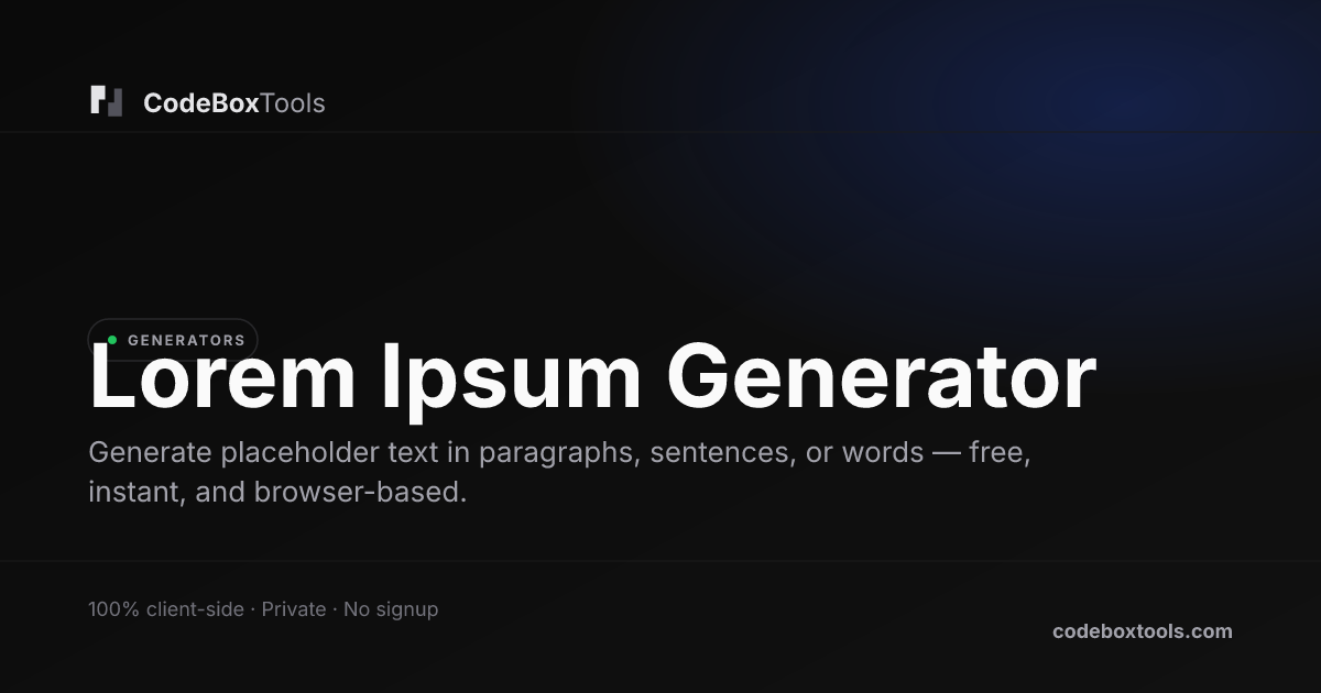 Lorem Ipsum Generator Online — Free Placeholder Text